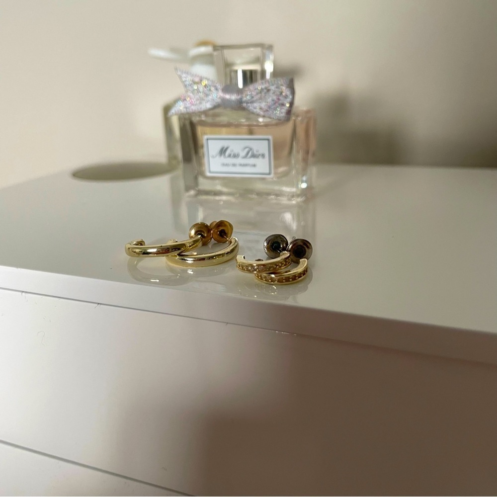 3/$45 Gold Plated Mini Hoop set - Picture 1 of 4